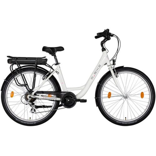 M-Bike E-Cityline 728, Selyem Fekete  43Cm, 28'', Bafang Agymoto Kerékpár