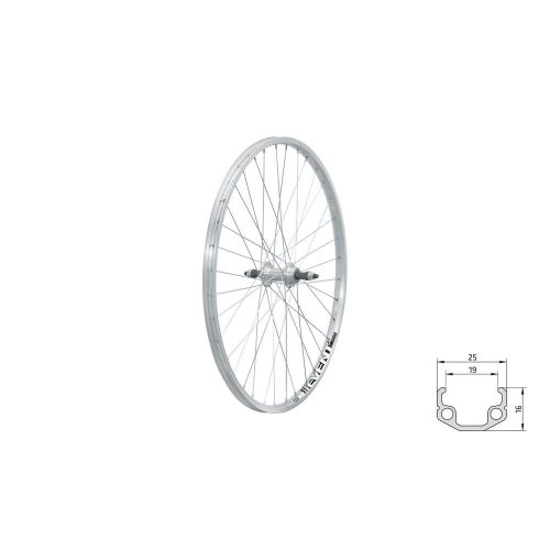 Fűzött hátsó kerék KLS EVENT V-brake R, 26", silver