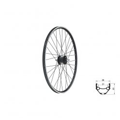 Fűzött első kerék KLS DRAFT Dynamo V-brake, 28/29", black