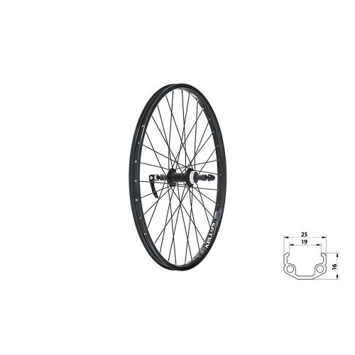 Fűzött hátsó kerék KLS WASPER FREEWHEEL V-brake R, 24