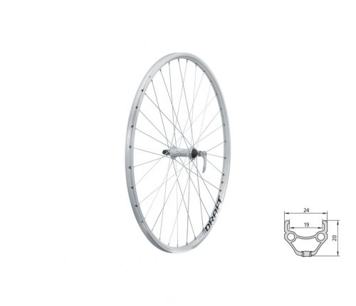 Fűzött első kerék KLS DRAFT V-brake F, 28/29", silver 19mm