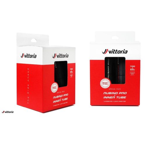 Külső Vittoria Twin Pack Rubino Pro 3C 28-622 (700X28C) 270Gr. 150Tpi, Fekete Fold. G  2.0, 2 Db Külső És 2 Db Belső Díszcsomagolásban - Akciós!