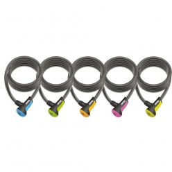   Lakat Onguard Neon spirál kábel kulcsos180cmx12mm (5db:sárga,kék, zöld, narancs, pink)