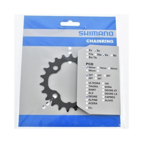 Lánckerék 22F Shimano Fcm590 Fekete  3X9 Pcd 64Mm