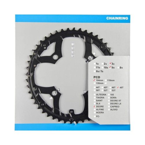 Lánckerék 48F Shimano Fcm590 Fekete  3X9 Pdc 104Mm