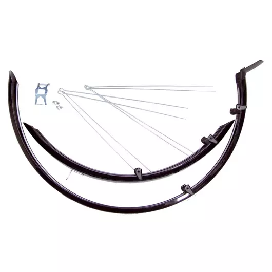 Sárvédő Bikefun  24 Mtb Alu Plastic Ezüst -Fekete -Ezüst  - Or58/24B (ezüst sárvédő középen fekete csík)
